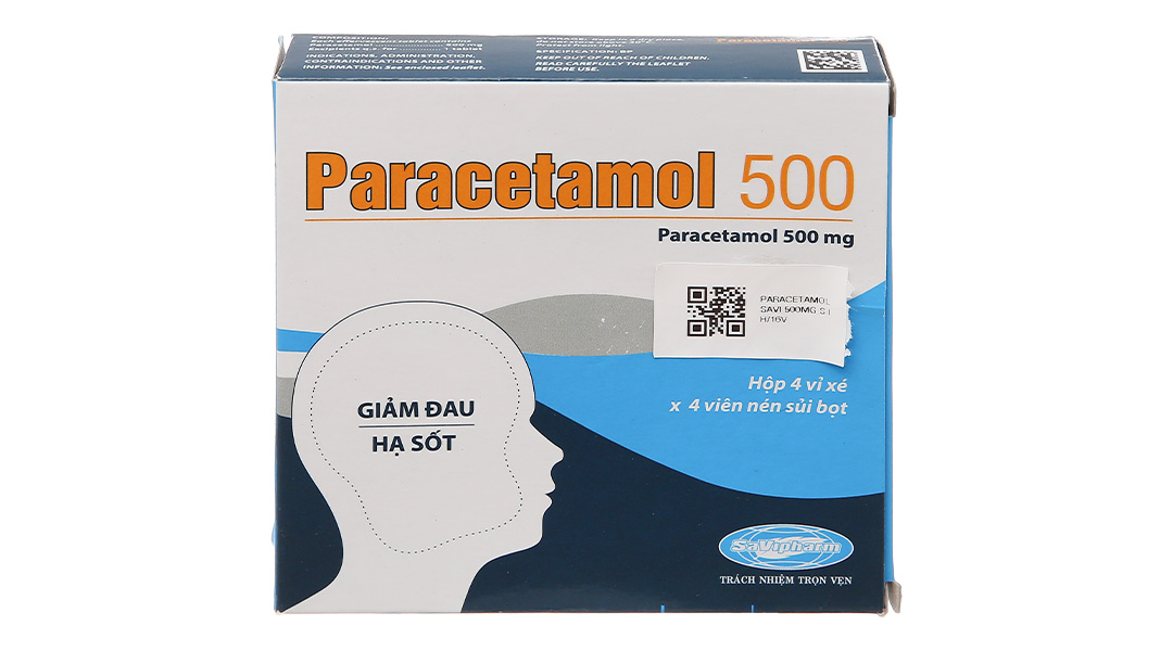 Viên sủi Paracetamol 500 SaVipharm 500mg giảm đau, hạ sốt
