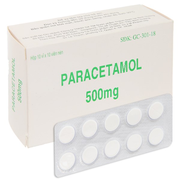 Paracetamol Khahopharma 500mg giảm đau, hạ sốt