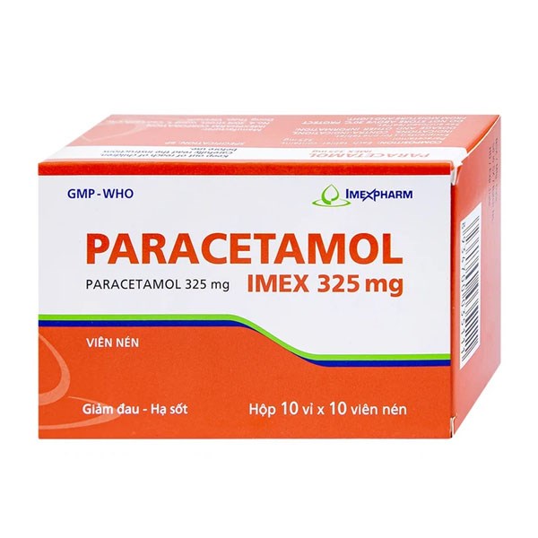 Paracetamol Imex 325mg giảm nhức đầu, nhức răng, đau nhức bắp thịt