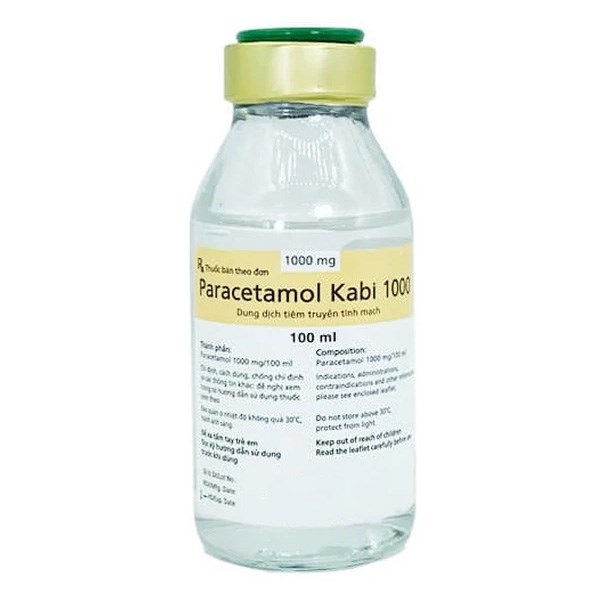 Dung dịch tiêm truyền Paracetamol Kabi 1000 mg giảm đau, hạ sốt
