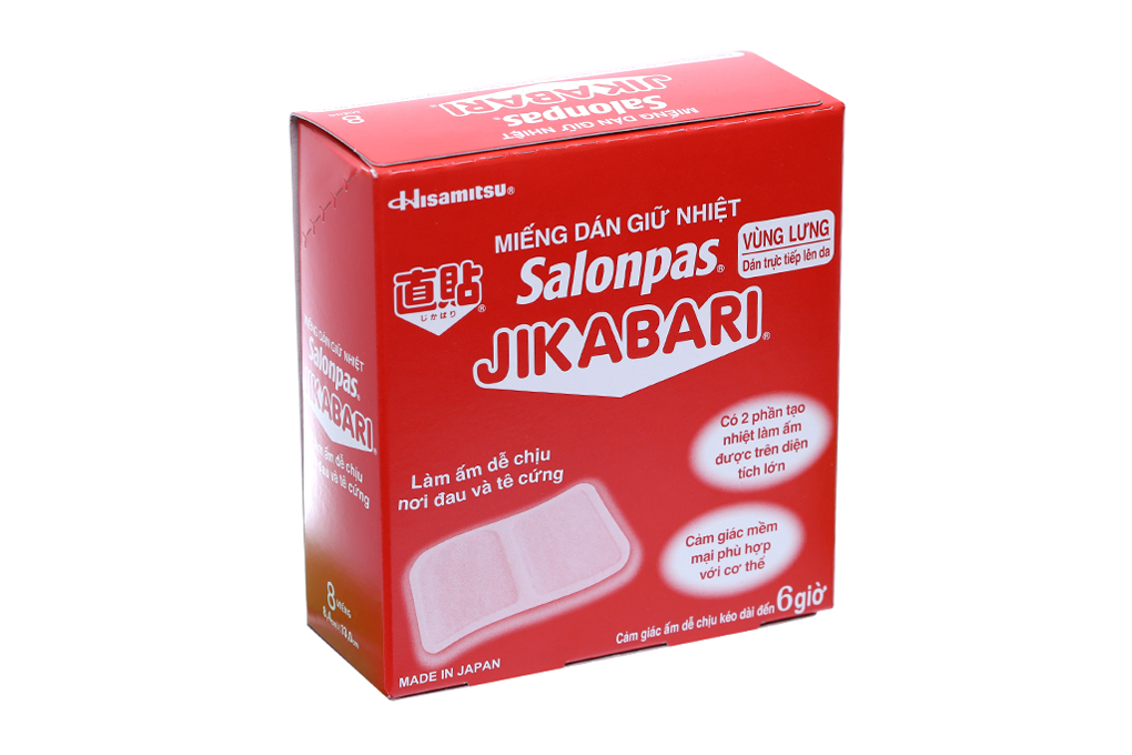 Miếng dán giữ nhiệt Salonpas Jikabari làm ấm, giảm đau-2