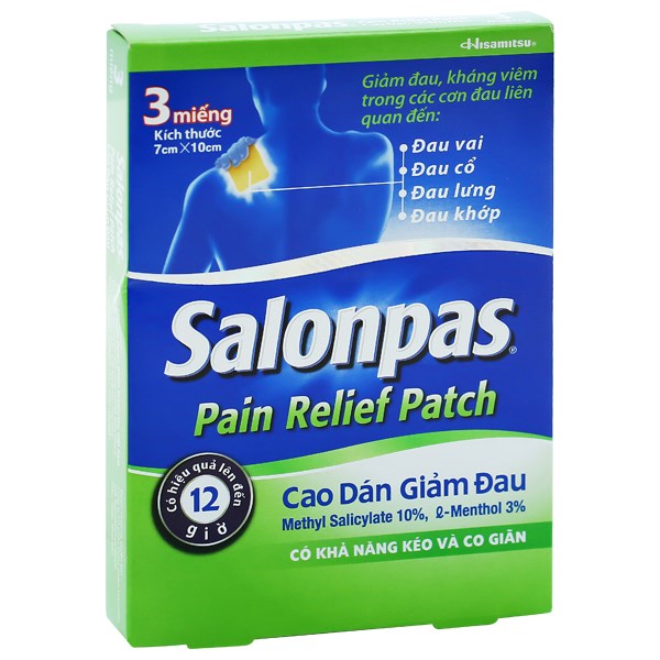 Cao dán Salonpas Pain Relief Patch giảm đau, kháng viêm