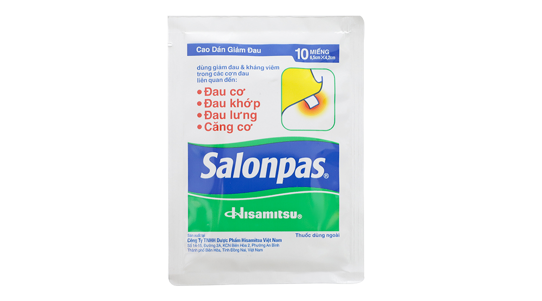 Cao dán Salonpas giảm đau gói 10 miếng - Nhà thuốc An Khang