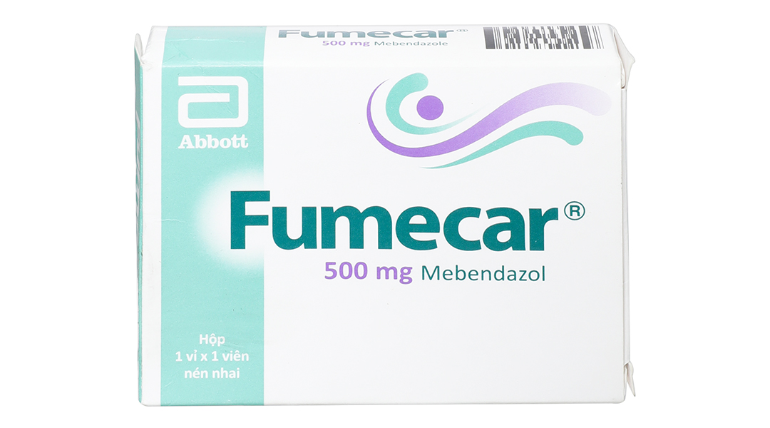 Viên nhai Fumecar 500mg tẩy giun, trị giun