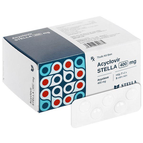 Acyclovir STELLA 400mg trị nhiễm Herpes simplex trên da và màng ...