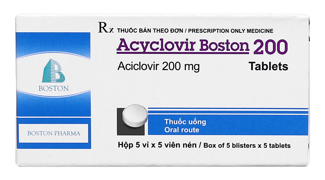Acyclovir Boston 200 thuốc ngừa virus