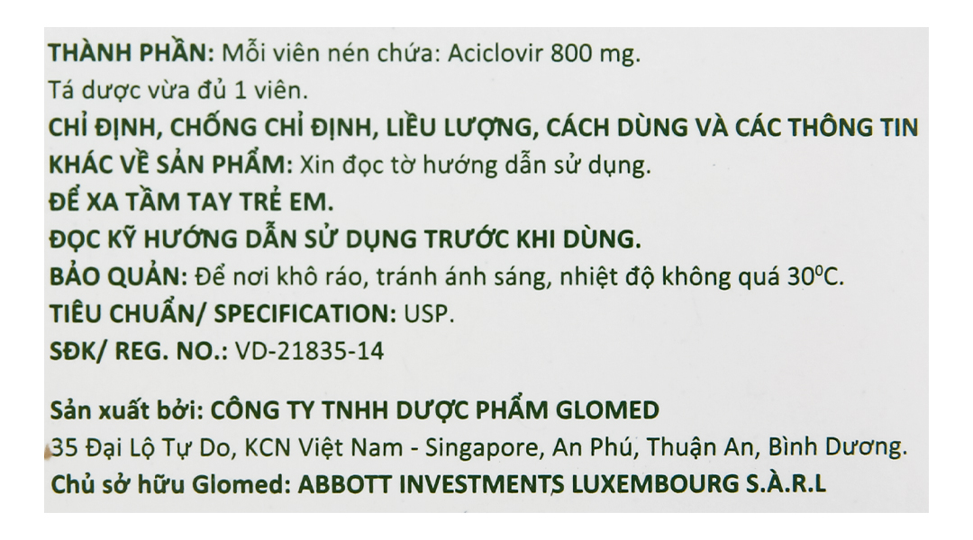 Ciclevir 800 thuốc ngừa virus