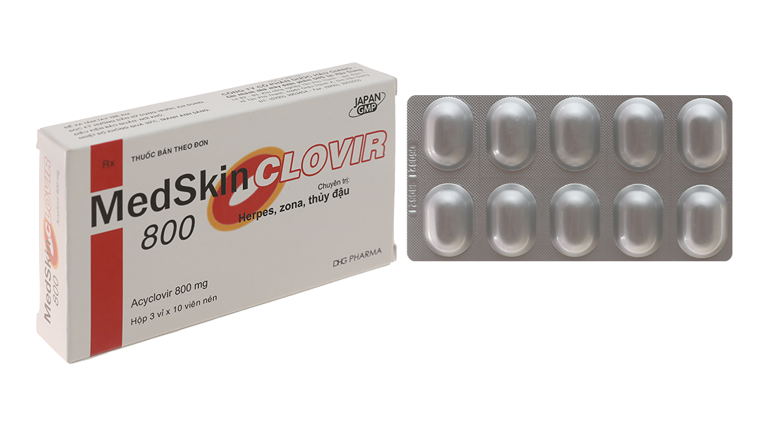 Medskin Clovir 800 thuốc trị và ngừa virus (3 vỉ x 10 viên) - 06 ...