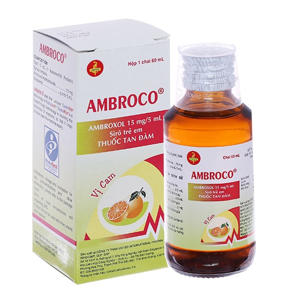 Siro Ambroco 15mg/5ml hỗ trợ tan đàm trong bệnh lý hô hấp