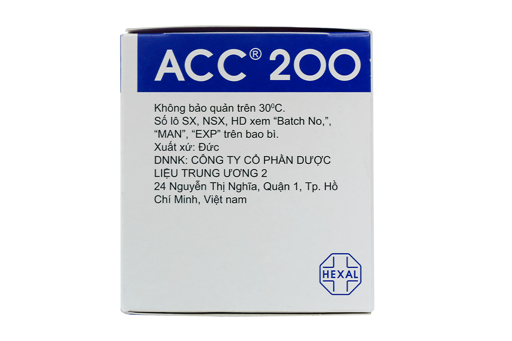 Bột pha dung dịch uống ACC 200 tan đàm trong bệnh lý hô hấp