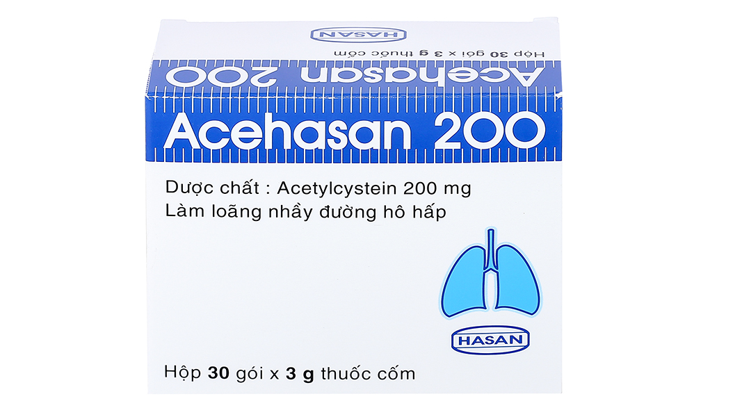 Thuốc cốm Acehasan 200 tan đàm trong bệnh lý hô hấp