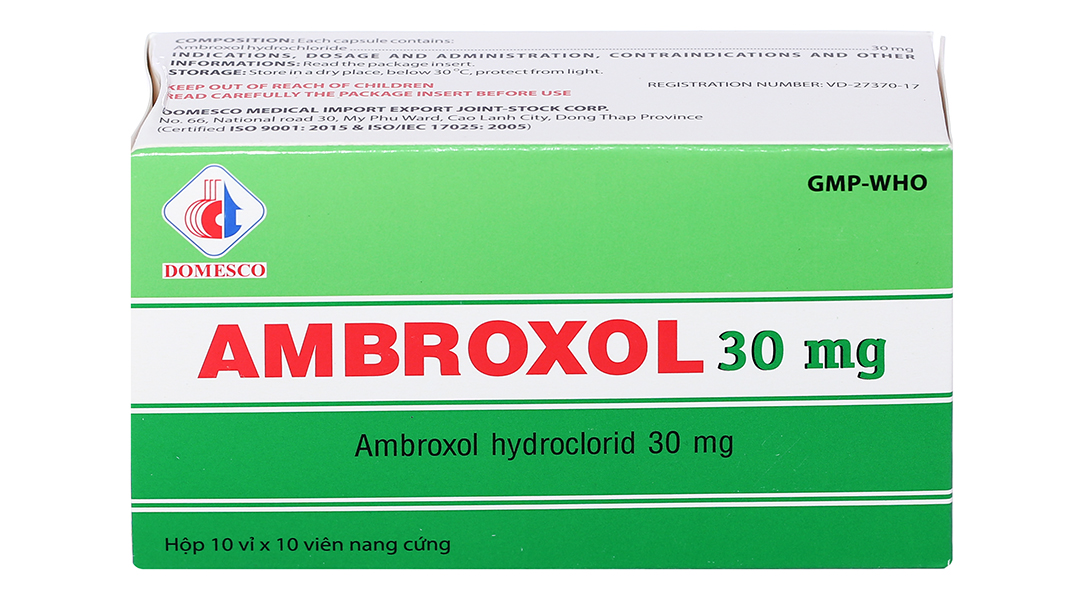 Ambroxol 30mg tan đàm trong bệnh lý hô hấp