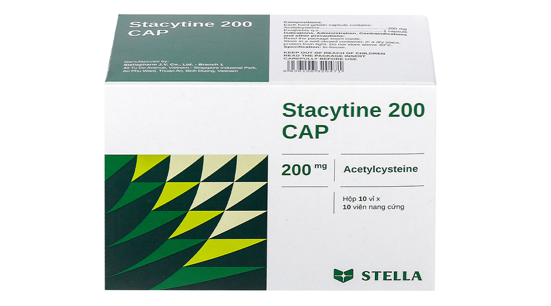 Stacytine 200 Cap tan đàm trong bệnh lý hô hấp