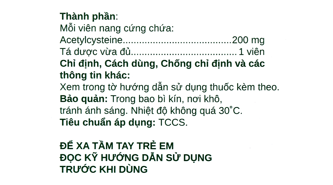 Stacytine 200 Cap tan đàm trong bệnh lý hô hấp