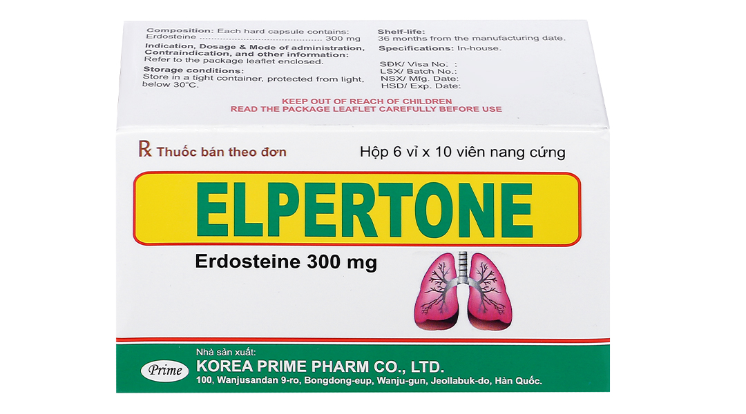 Elpertone 300mg trị ho, viêm phế quản
