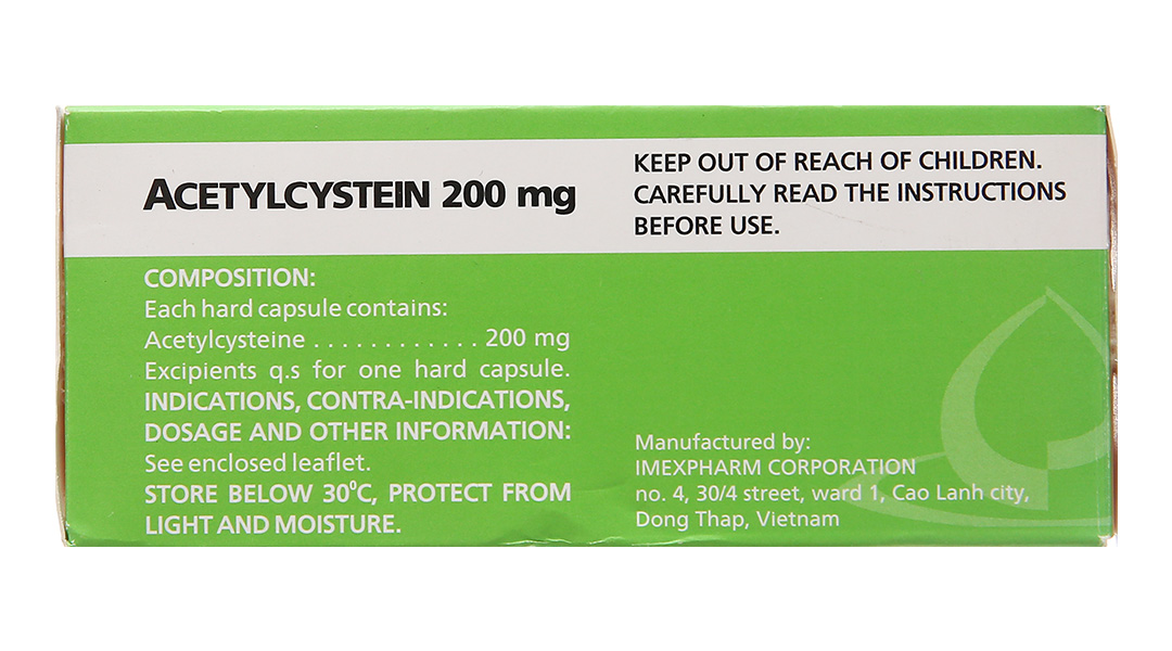 Acetylcystein Imexpharm 200mg tan đàm trong bệnh lý hô hấp