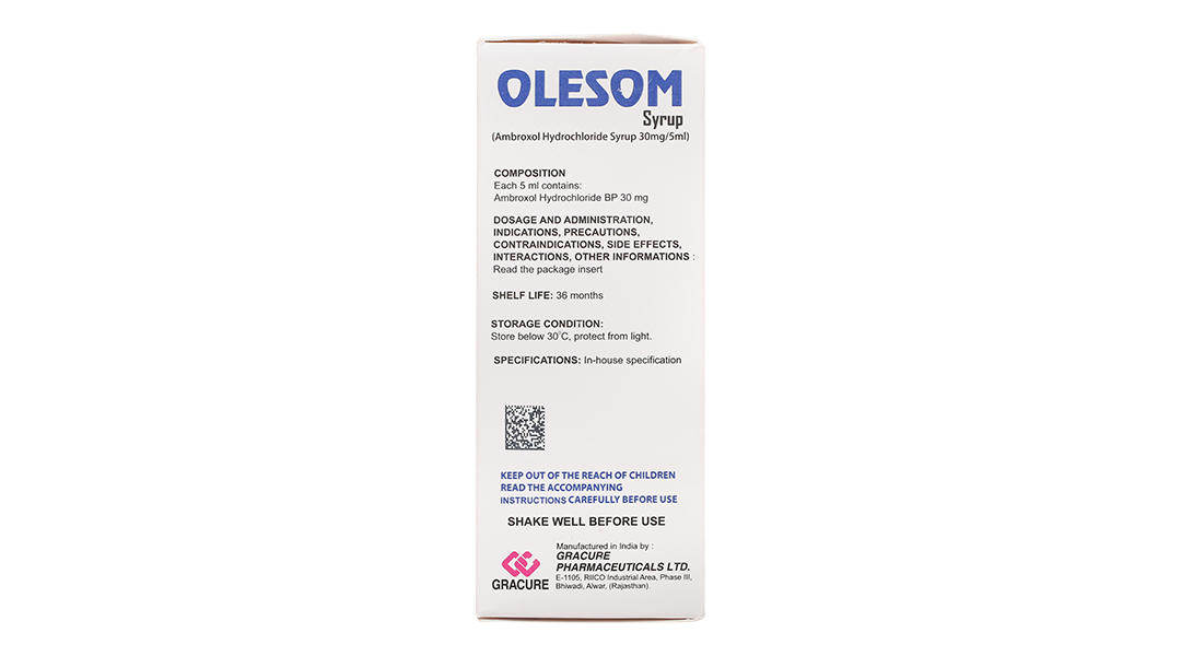 Siro Olesom 30mg/5ml tan đàm trong bệnh lý hô hấp