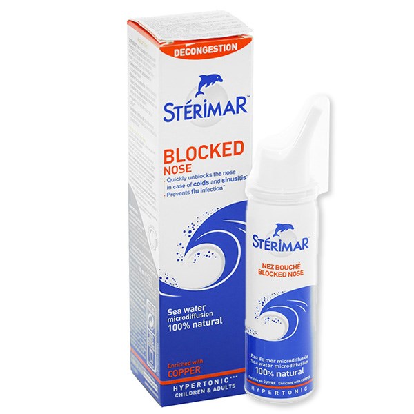 Dung dịch xịt mũi Sterimar Blocked Nose hỗ trợ giảm viêm mũi chai 50ml