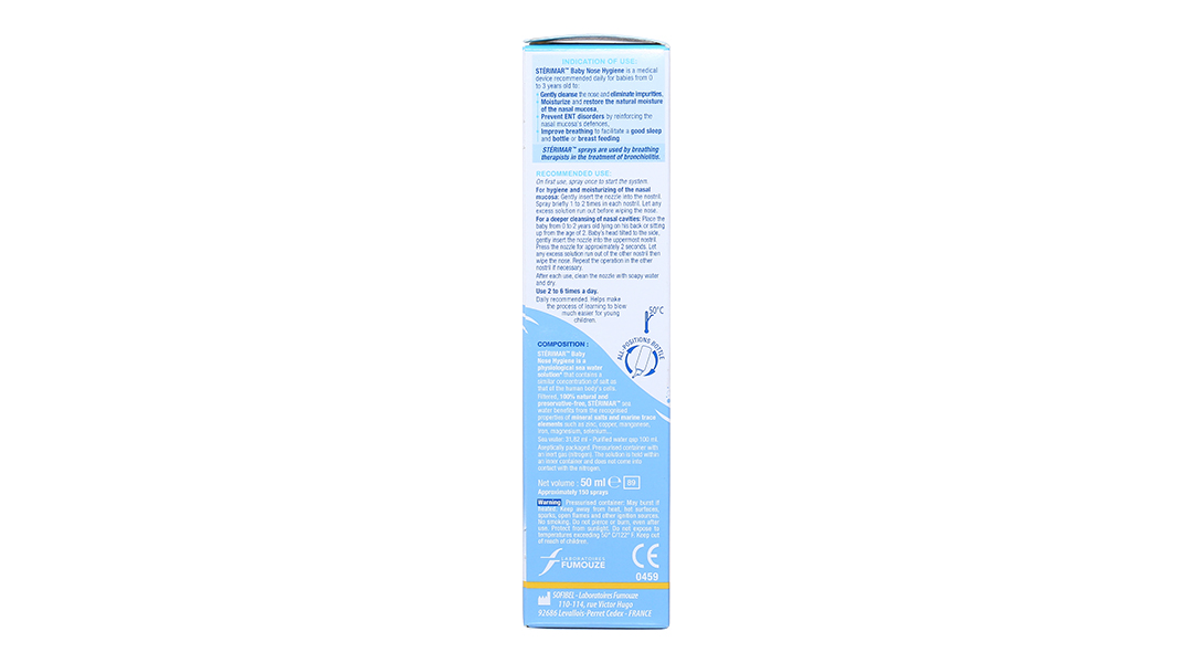 Xịt mũi Sterimar Nose Hygiene Baby giảm nghẹt mũi cho bé