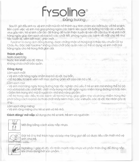 Nước muối sinh lý Fysoline đẳng trương làm sạch mắt, mũi (40 ống x 5ml) - 8