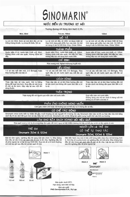 Xịt mũi Sinomarin Adults giảm nghẹt mũi