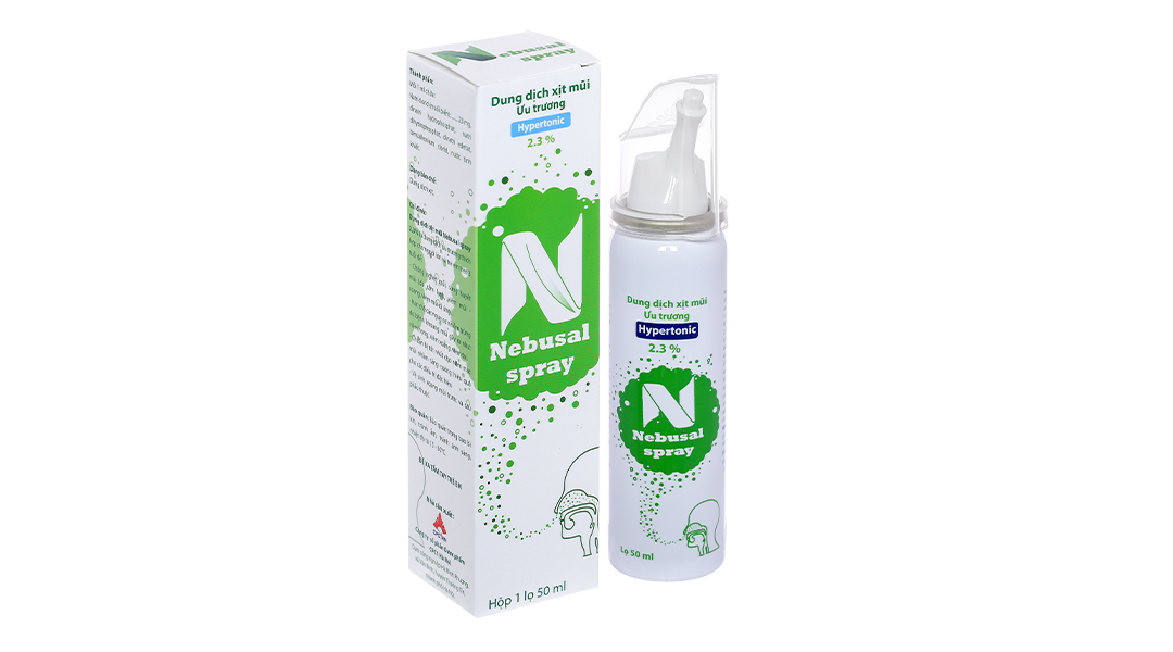 Xịt mũi Nebusal Spray 2.3% giảm nghẹt mũi