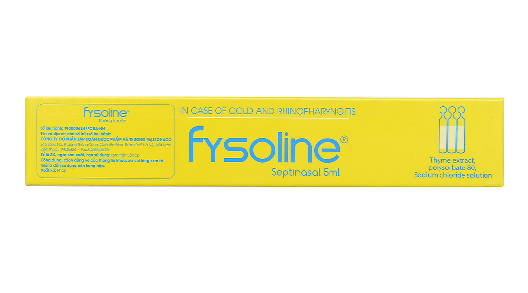 Nước muối sinh lý Fysoline Septinasal vệ sinh mũi (20 ống x 5ml) - 8