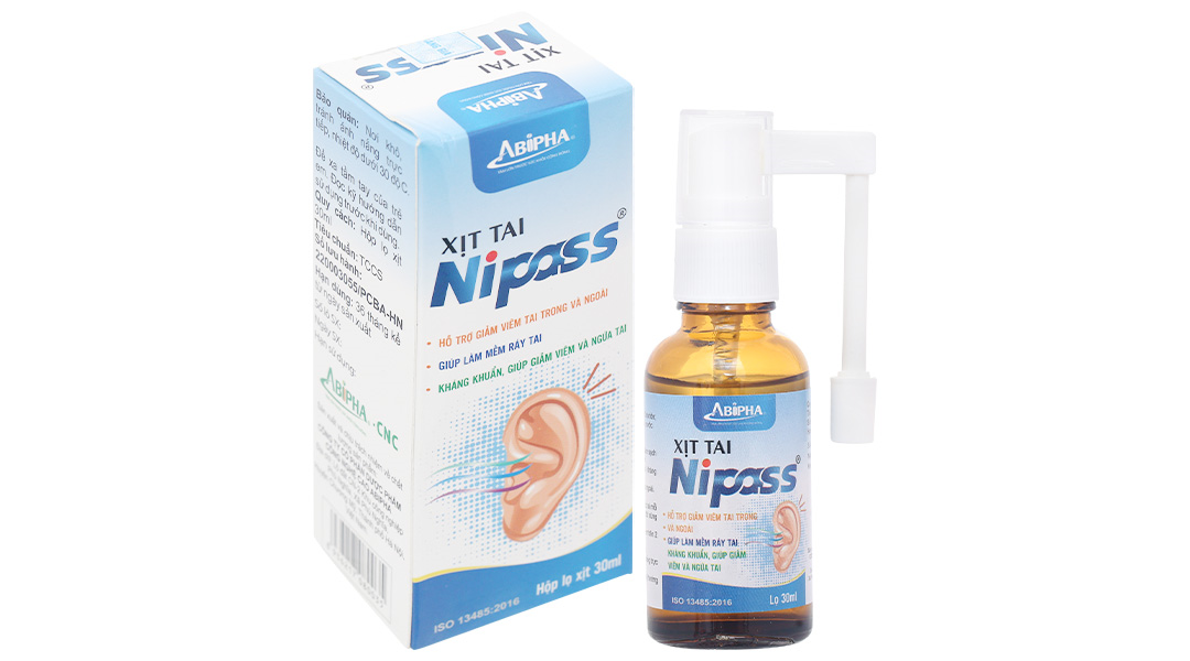 Xịt tai Nipass hỗ trợ giảm viêm tai, kháng khuẩn