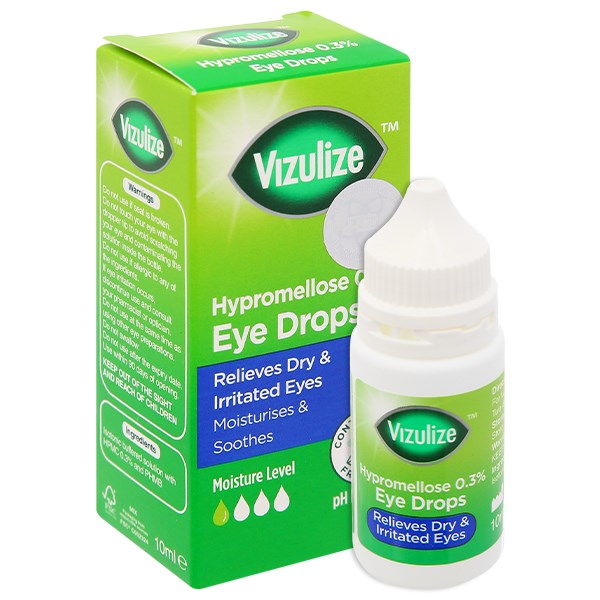 Nước mắt nhân tạo Vizulize Hypromellose 0.3% giảm cảm giác khô, kích ứng mắt chai 10ml
