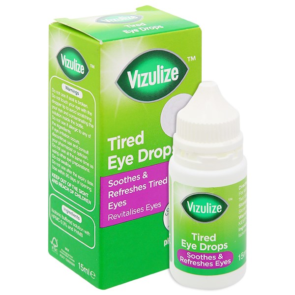 Dung dịch nhỏ mắt Vizulize Tired giúp làm dịu và phục hồi mắt mệt mỏi chai 15ml