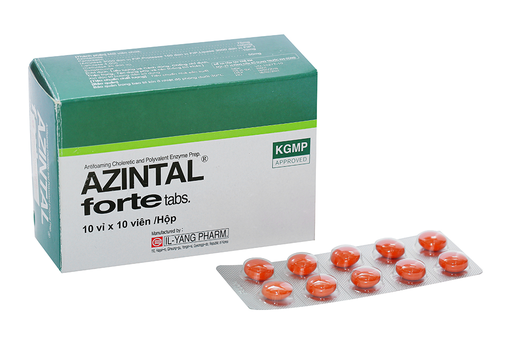 Azintal Forte Tabs trị đầy hơi, khó tiêu