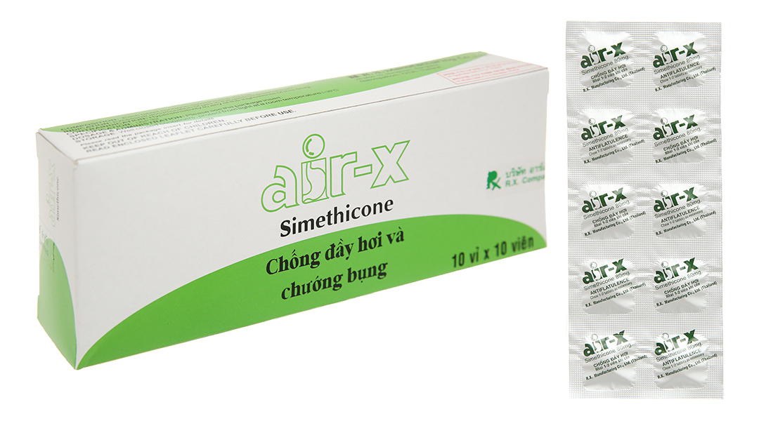 Air-X 80mg trị đầy hơi, khó tiêu