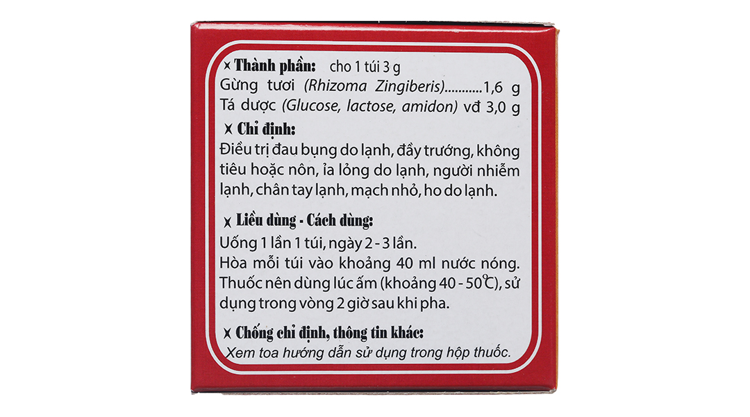 Trà gừng hòa tan Traphaco giảm đau bụng, đầy trướng