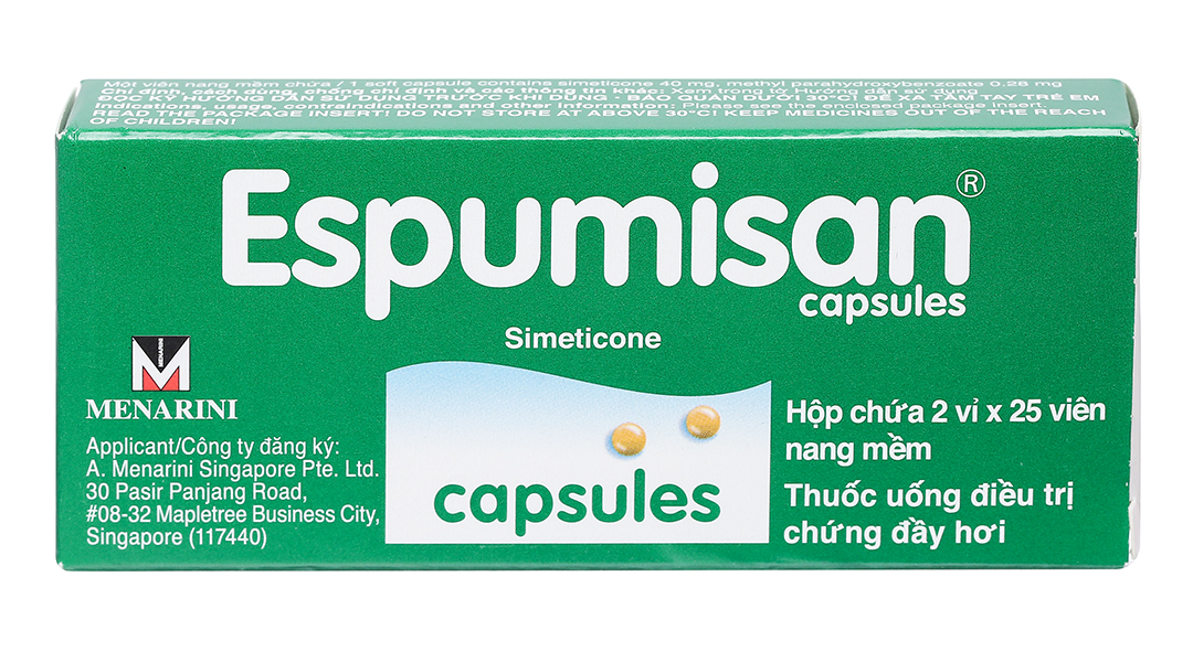 Espumisan 40mg trị đầy hơi, khó tiêu