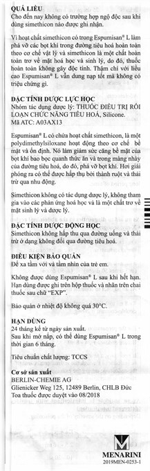 Nhũ dịch uống Espumisan L 40mg/ml trị đầy hơi, khó tiêu chai 30ml - 8