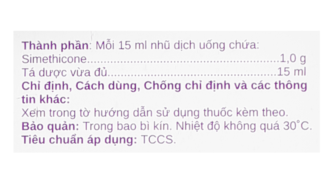 Nhũ dịch uống Gastrylstad 1g trị đầy hơi, khó tiêu
