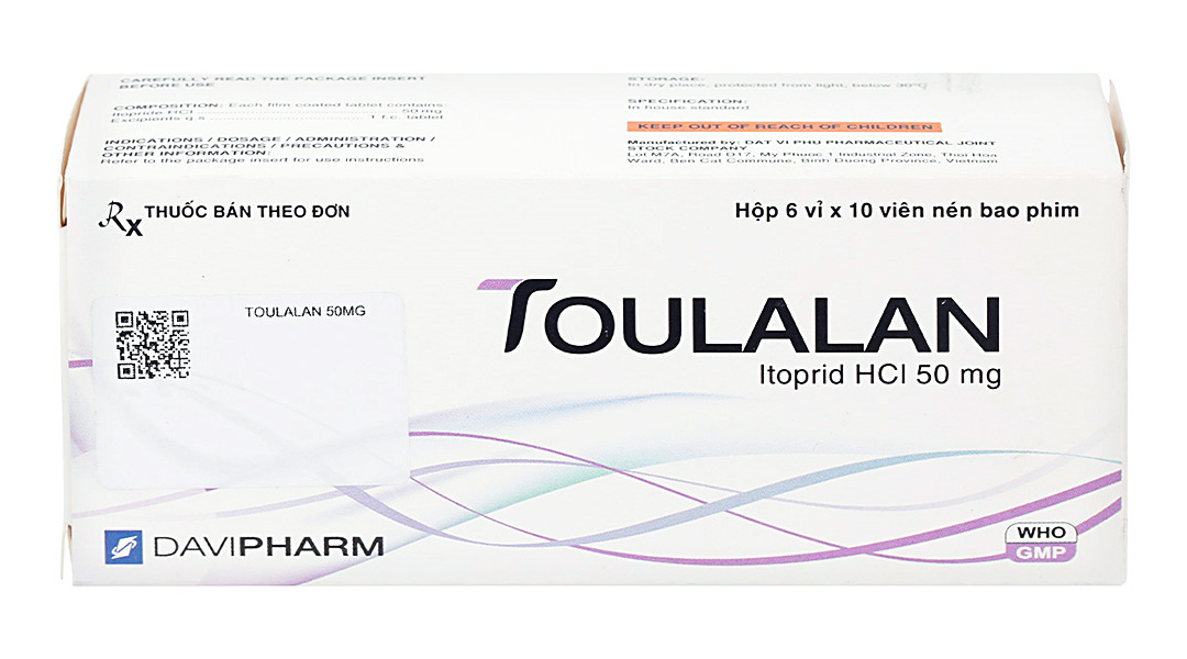 Toulalan 50mg trị triệu chứng dạ dày - ruột
