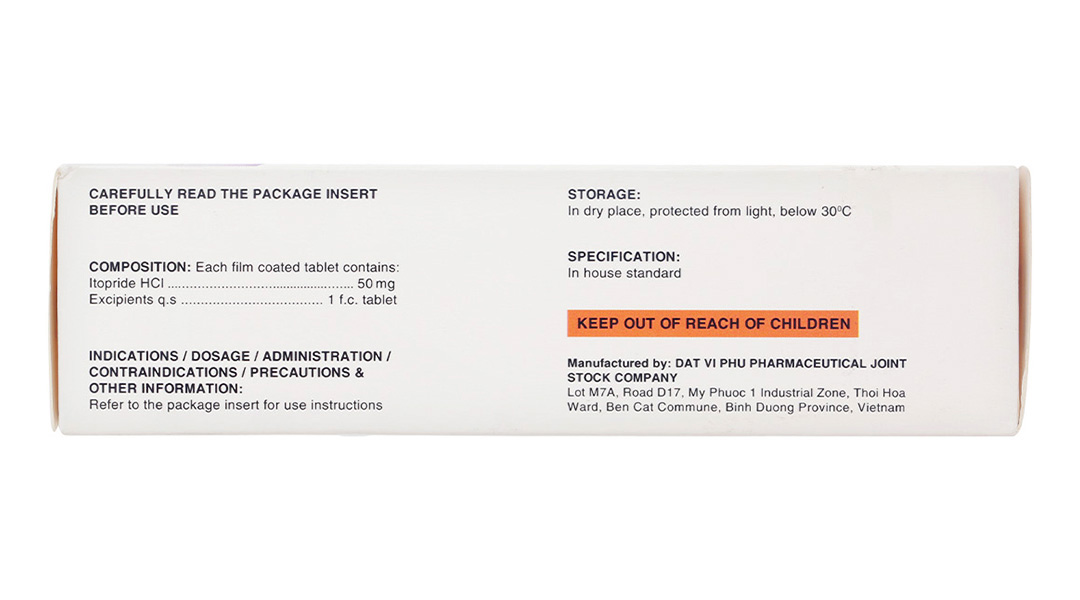 Toulalan 50mg trị triệu chứng dạ dày - ruột