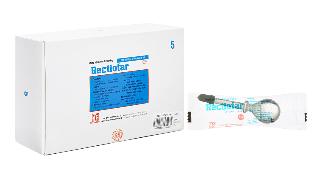 Dung dịch bơm trực tràng Rectiofar trị táo bón
