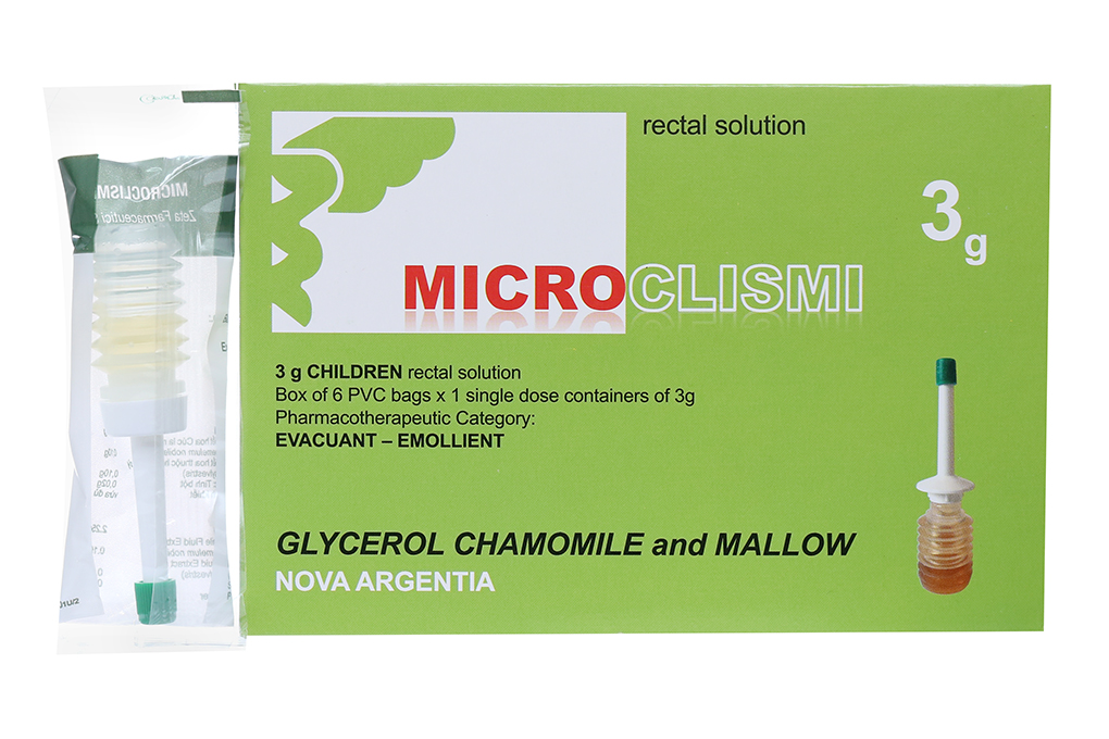 Dịch lỏng thụt trực tràng Microclismi trị táo bón cho trẻ em
