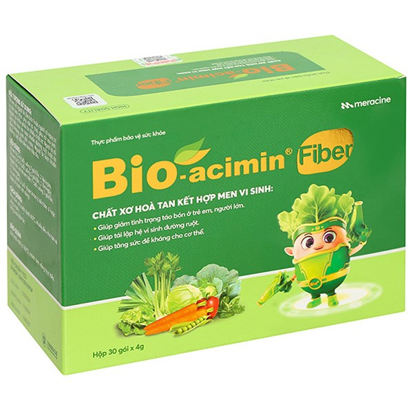 Cốm Bio-acimin Fiber bổ sung lợi khuẩn và chất xơ hộp 30 gói x 4g