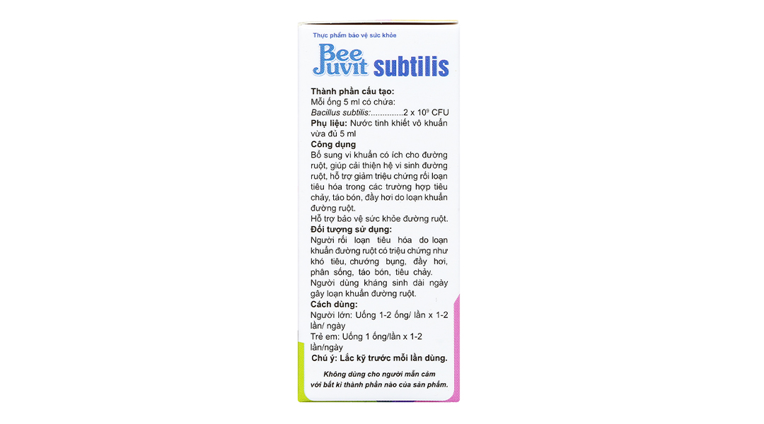 Dịch uống Beejuvit Subtilis bổ sung vi sinh đường ruột