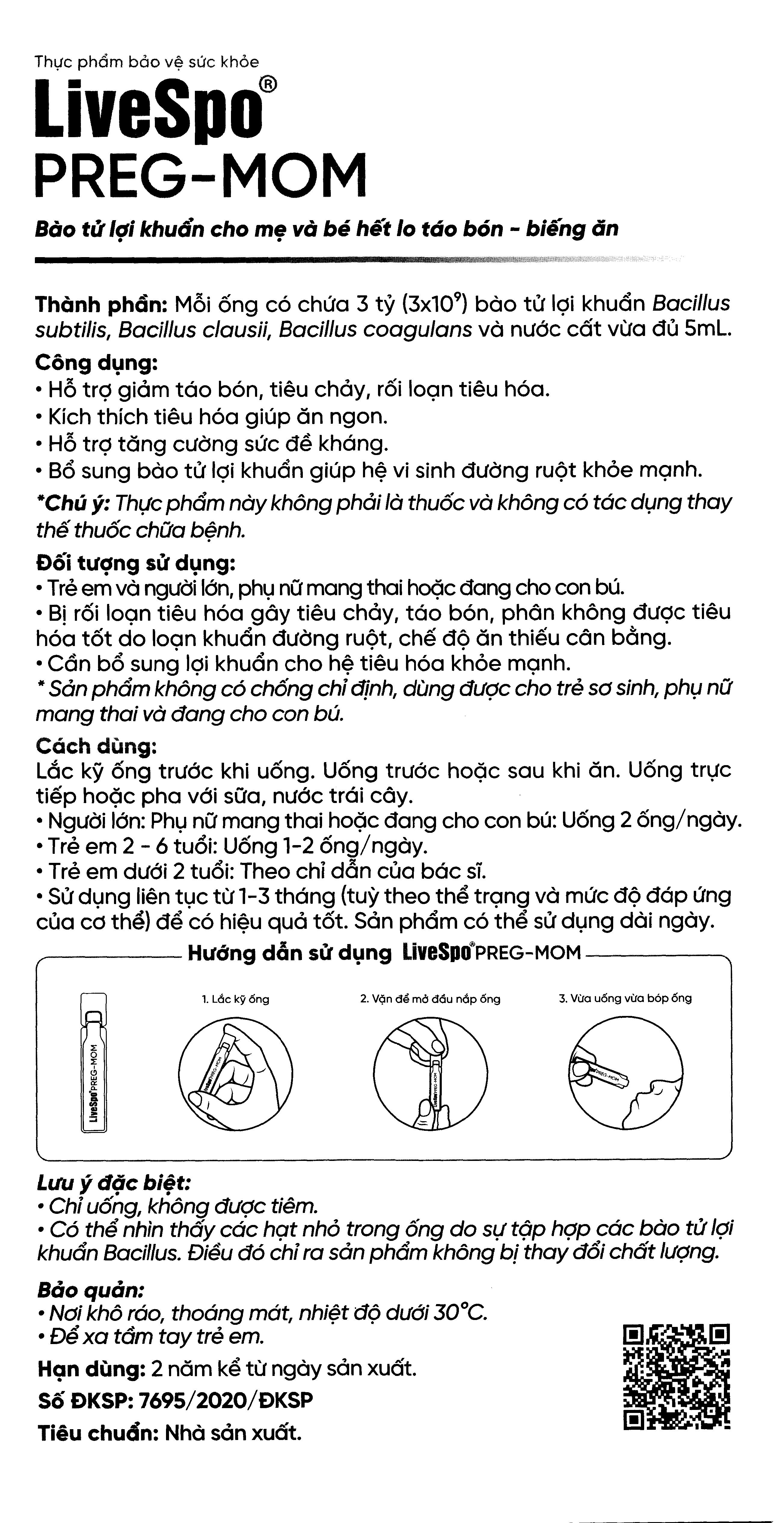 Thực phẩm bảo vệ sức khỏe LiveSpo® Preg-Mom - 8