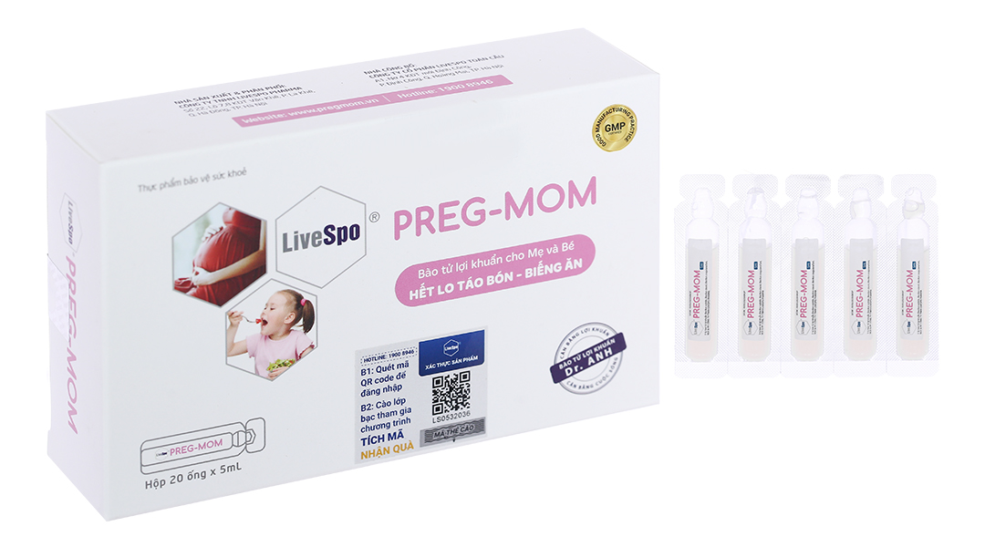Men vi sinh Livespo Preg-mom bổ sung lợi khuẩn mẹ và bé