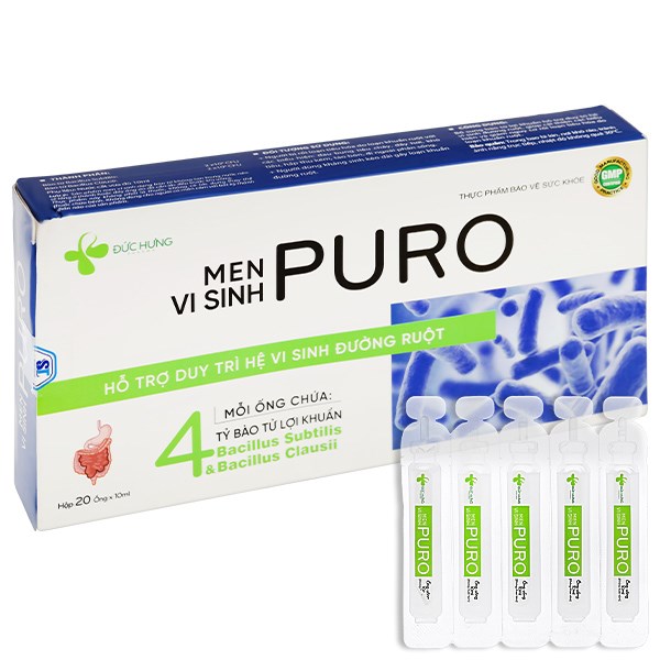 Men vi sinh Puro hỗ trợ duy trì hệ vi sinh đường ruột