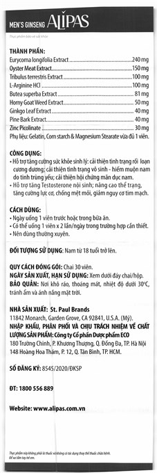 Thực phẩm bảo vệ sức khoẻ: Men's Ginseng Alipas - 9