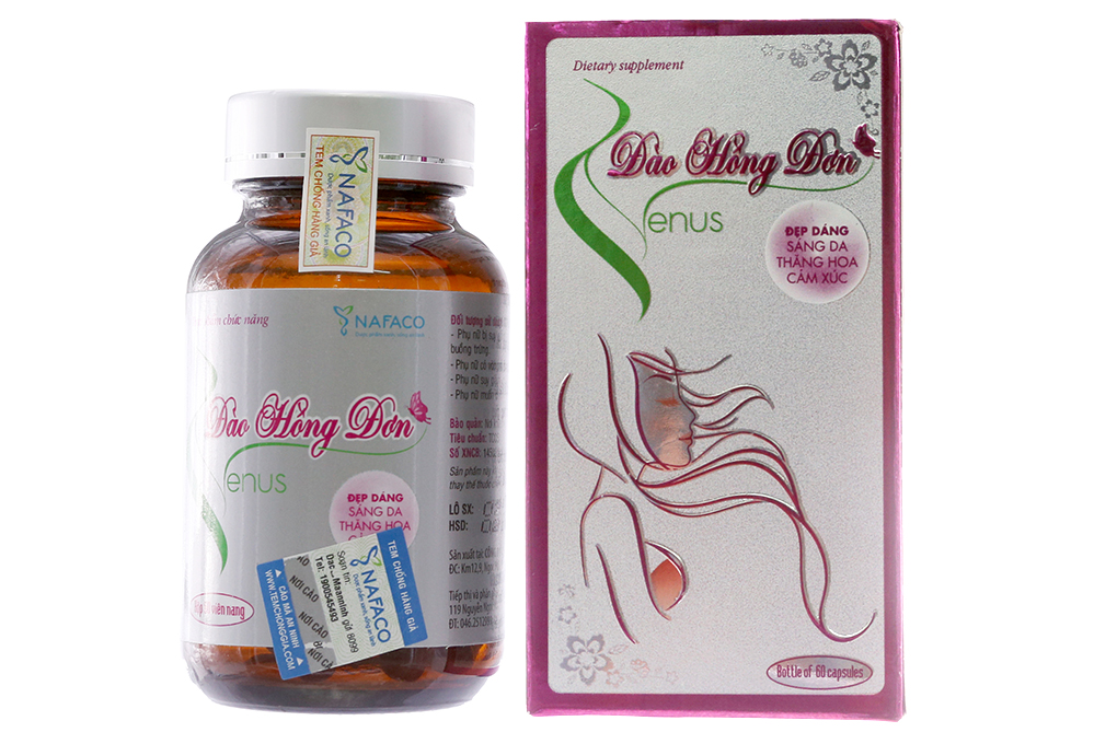 VIÊN UỐNG ĐÀO HỒNG ĐƠN VENUS TĂNG VÒNG MỘT VÀ LÀM ĐẸP DA TỰ NHIÊN