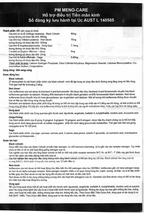PM Meno-Care hỗ trợ giảm kinh nguyệt