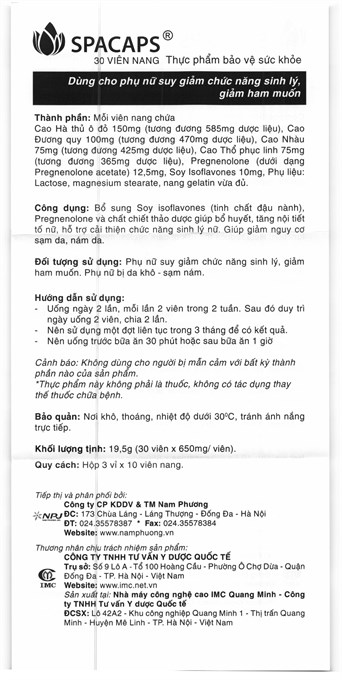 Spacaps hỗ trợ cải thiện chức năng sinh lý nữ