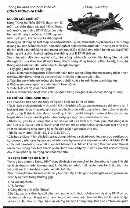 Đông trùng hạ thảo Aloha Pure Cordyceps tăng cường sinh lực